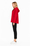 Women's Hooded Red Zippered Cardigan - 2
