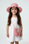 Summer Gift Girl's Pink Strawberry Motif Hat and Bag Set |   Model Suitable for Beach Use - 3