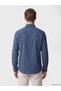 Peak New Season Navy Blue Regular Fit Striped 100% Linen Men's Shirt - 4
