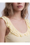 Yellow Baby Collar Ruffled Women's Undershirt - 3