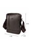 Men's Brown Genuine Leather Shoulder Strap Messenger Bag Shoulder Bag - 5