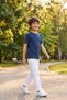 Boy's T-Shirt Indigo Short Sleeve T-Shirt Basic Anti-Sweat Flexible Fabric 100% Cotton Seasonal Tshirt Plain Unprinted (2-13 Years) - 5
