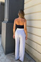 Women's Palazzo Trousers with Waistband Detail - 3