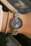 Round Case Gold Silver Gray Color Stone Women Wristwatch Steel Band Japanese Movement Gift Special Boxed Hmby2075C1 - 3