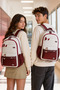 Burgundy Unisex School Backpack with Accessories Primary School - Middle School - High School - 2