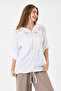 Women's White Italian 100% Linen Mesh Hooded Zippered Linen Jacket Size 38 - 44
