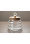 Set of 3 Wavy Glass Jars – 400 ml with Vacuum Bamboo Lid and Luxury Crystal Ball Head Dr-91 - 6