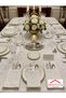 6 Pieces of White Glitter Fabric Spoon Holders, Stain-Resistant Cutlery Covers, Stylish Table Presentation Set