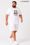 Men's White T-Shirt, Oversized Size, New York Written - 5