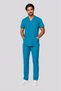 Men's Envelope Collar Short Sleeve Color Optioned Flexible Cotton Linda Fabric Scrubs Suit Uniform