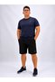 Large Size Elastic Waist Lace-Up Cotton Men's Shorts with Zipper Pocket Detail