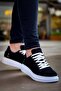 Zrk-X047 Premium High Quality Thick Sole Black and White Suede Casual Men's Sneaker - 5