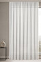 Silvery Bamboo Optical White Non-Pile (1X1) Tulle Curtain