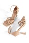 Satin Look High Heeled Evening Dress Shoes Multi-Strap Heeled Sandals Thinex - 3