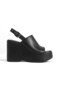 Black Genuine Leather High Heeled Sandals Women's Summer Shoes Yatii - 4