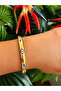 Colorful Evil Eye Bead Themed-Steel-Oval Handcuff Bracelet