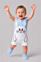 Baby Boy Rabbit Patterned Summer Jumpsuit Ribbed Cotton Sleeveless Baby Romper Snap Fastener Romper 0-9 Months - 7