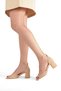 Satin Look Short Heeled Sandals with Thick Straps, Open Front, Open Toe Shoes Muzi - 7