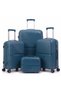 4PCS PP Hard Shell Unisex Travel Suitcase Set 14/20/24/28 Inch, Includes Cosmetic Bag, TSA Lock, 360° Silent Spinner Wheels, Adjustable Handle, Stylish Luggage for Business & Family Trips