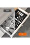 Drawer organizer - Plastic cutlery trays - 37.49 x 32.99 x 5 cm - Black - 2 pieces - 2