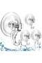 Four-piece suction cup hook set, suitable for home, bathroom, shower room, kitchen, glass, tile curtain hooks, and shower door hooks.