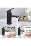 Black bathroom faucet, alloy basin mixer faucet, hot and cold water selectable, with hose - 4