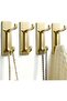 Self-Adhesive Hooks Super Strong Load Capacity Up to 6 kg Steel Door Towel Hooks Rust-Proof No Drilling Bathroom Kitchen Wall Hooks Gold 4-Pack