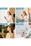 Portable mini fan, rechargeable handheld fan, 19-hour battery life, with flashlight and power bank functions, 3-in-1 foldable pocket fan, pink. - 3