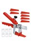 Tile leveling system, including 1 pair of pliers, 90 wedges, and 90 clips (1 mm), suitable for 7-14 mm thick tiles.