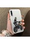 Samsung Galaxy A50/A50S/A30S Compatible with Helmeted Motorcyclist Drawing Printed Men's Style Phone Case