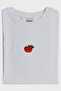 Red Apple Pattern Embroidered T-Shirt - 4