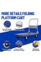 Heavy Duty Collapsible Platform Truck Cart - 2000 lbs Capacity - 48x24in Steel Flatbed - 4" Wheels & 360° Swivel Casters - Push Hand Dolly for Office, Warehouse, Industrial - 4