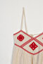 Embroidered Detail Strappy Top Natural - 3