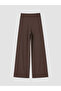 Brown Regular Fit Wide Leg Women's Trousers - 2