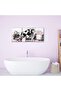 30x40 cm 3 Panel Gallery Wrapped Canvas | Fashion Cow Wall Art | Pink Black Elegance Decor - 2