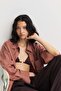 Oversized linen-blend shirt