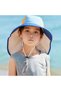 Summer sun hat for children and girls, wide-brimmed bucket hat with flap closure and mesh, suitable for beach fishing and hiking (dark blue). - 3