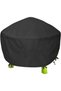 Children's sand and water play table cover, round outdoor furniture cover, Oxford cloth fabric, elastic hem, windproof and snug fit, black.