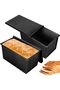 Non-stick bread mold with lid, large size, black