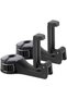 Car bag hooks - 2-pack headrest hooks with phone holder - 2-in-1 car seat hooks for hanging handbags, shopping bags, and wallets (black)