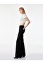 Button Detailed High Waist Pocketed Spanish Flare Denim Trousers - Flare Jeans - Black - 2