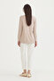 Combed Cotton Blouse with Chiffon Detail - Stone - 4