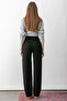 Women's Black Buttoned Modal Lycra High Waist Elastic Trendy Trousers - 7