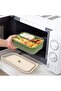 Lunch Box Sandwich Bento Box - Microwave & Dishwasher Safe - For Work & Picnics - Dark Blue - 3