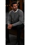 Men's Basic Winter Long Anthracite Sweater - 4