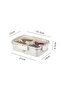 Snack box, lunch snack box with lid, made of plastic, mini size, four-compartment design, white, portable food storage. - 2