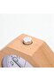 Solid wood pointer small alarm clock, silent watch - octagonal yellow - 5