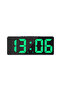 Digital alarm clock, multi-functional temperature display, voice control, do-not-disturb function, desktop LED clock, home use - green