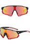 Unisex Polarized Sports Sunglasses Cycling Baseball Fishing Horseback Riding UV Protection Lightweight Anti-Glare Black Frame Red Lens - 2