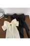Two - pc hair clip set with a large bow, and silky satin hair clips, long - tailed French hair clips, 90s bow hair clips, for parties, Christmas... - 5